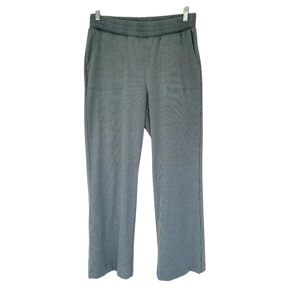 AnyBody Knit Pull On Pants Straight Leg Elastic High Waisted Green Woman S